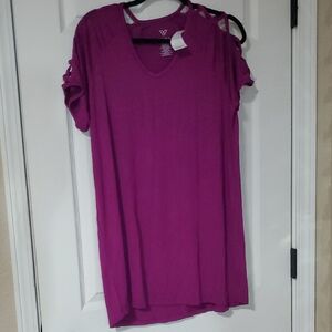 Women’s V-Neck Cold-Shoulder Tunic Top